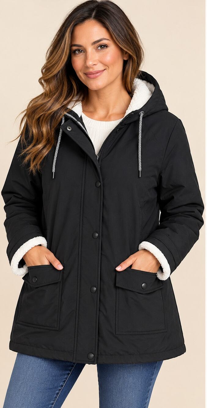 Rosvigor Womens 2XL Sherpa Fleece Lined Hooded Winter Parka Coat NWT